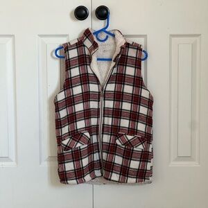 Plaid Sherpa-Lined Vest